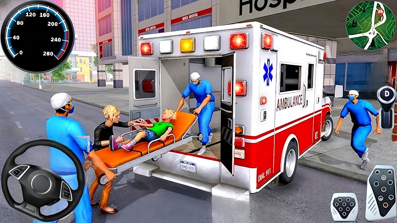 Ambulance City Rescue Simulator - 911 US Emergency Ambulance Driving 3D : Android Gameplay