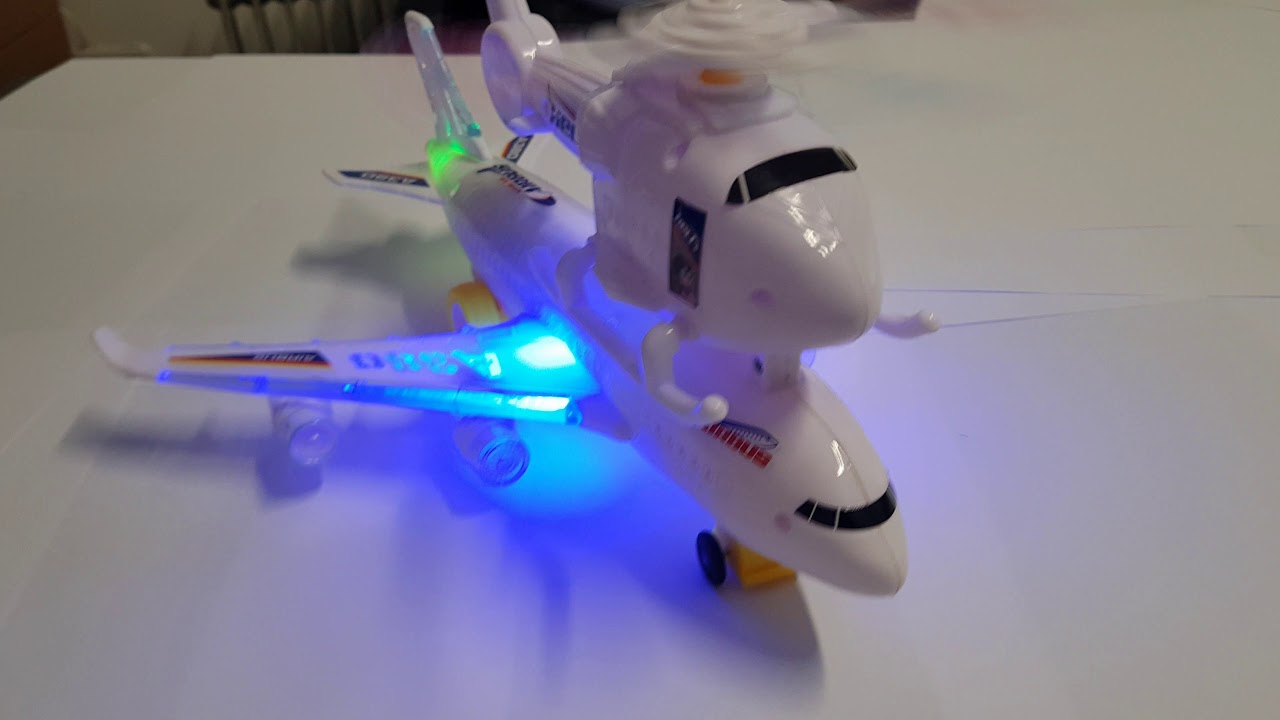 A380 Airbus Plane Helicopter on top Rotor Spinning Double Decker