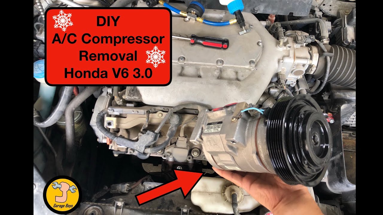 How To Remove Ac Compressor On Honda Accord V6 3.0L 2003-2007 - YouTube