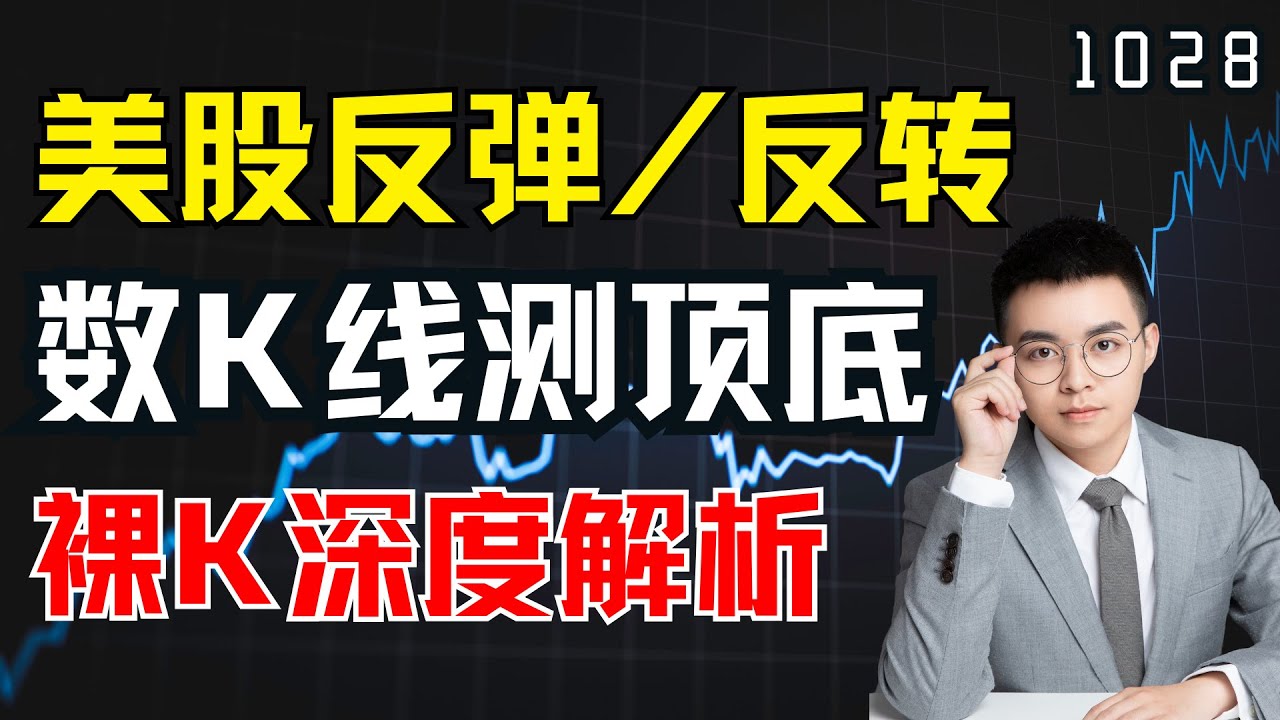 美股反弹还是反转，只看K线预测顶底，裸K深度解析