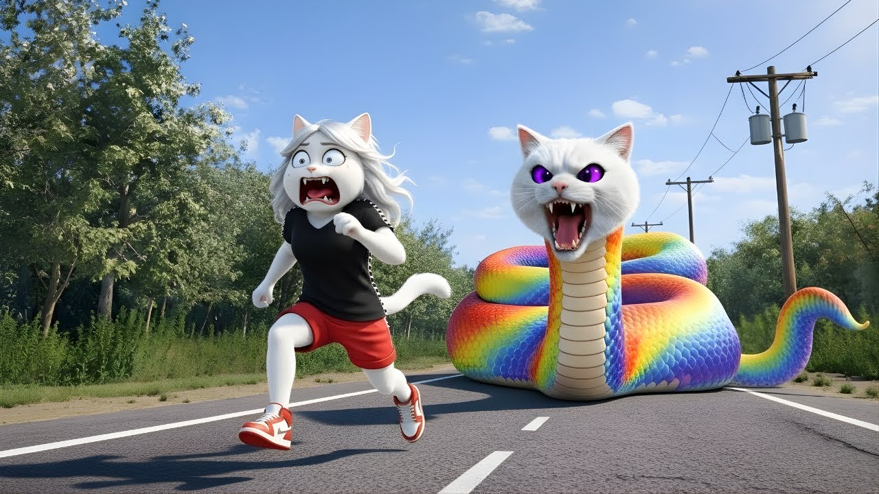 😲🐍 OMG! What Saved the Kitten When the Snake Appeared 🐱⚡ | AI Cat Story