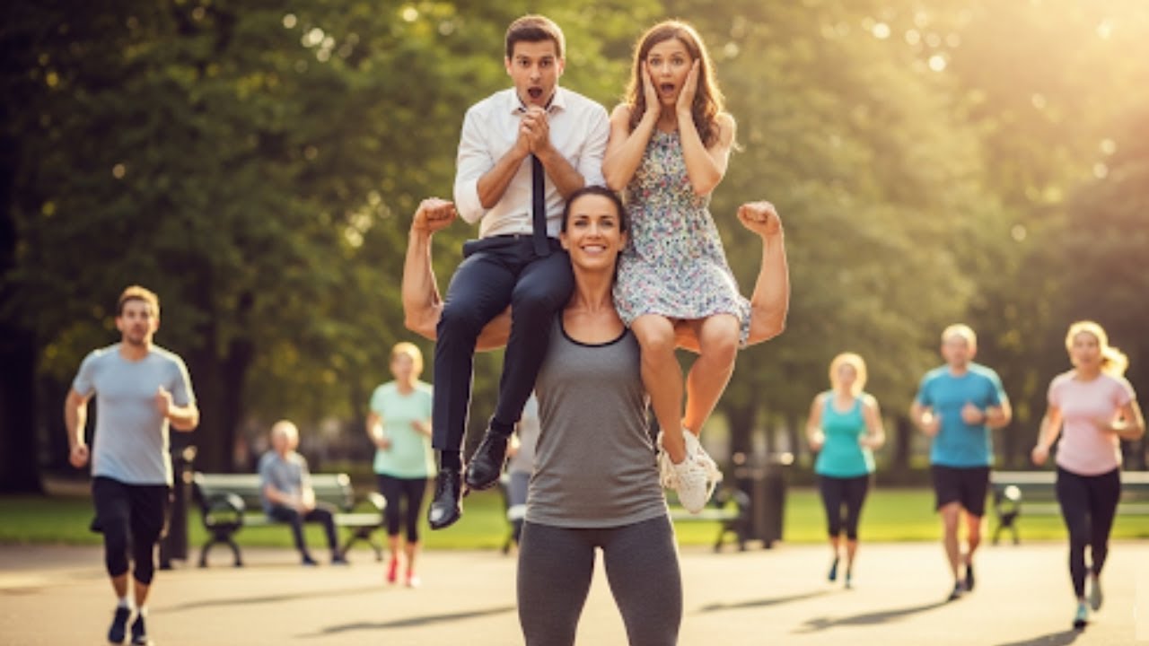 STRONG SISTER LIFT CARRY BROTHER AND HIS WIFE