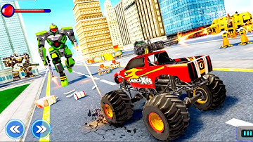 Monster Truck Robot Wars - New Dragon Robot Game - Transforming Robot Shooting game Android
