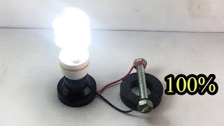 Electric Science Free Energy Using Magnet With Light Bulb At Home 2019.