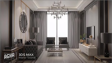 3Ds Max Living Room Interior Tutorial Vray Render, Photoshop + Lightroom