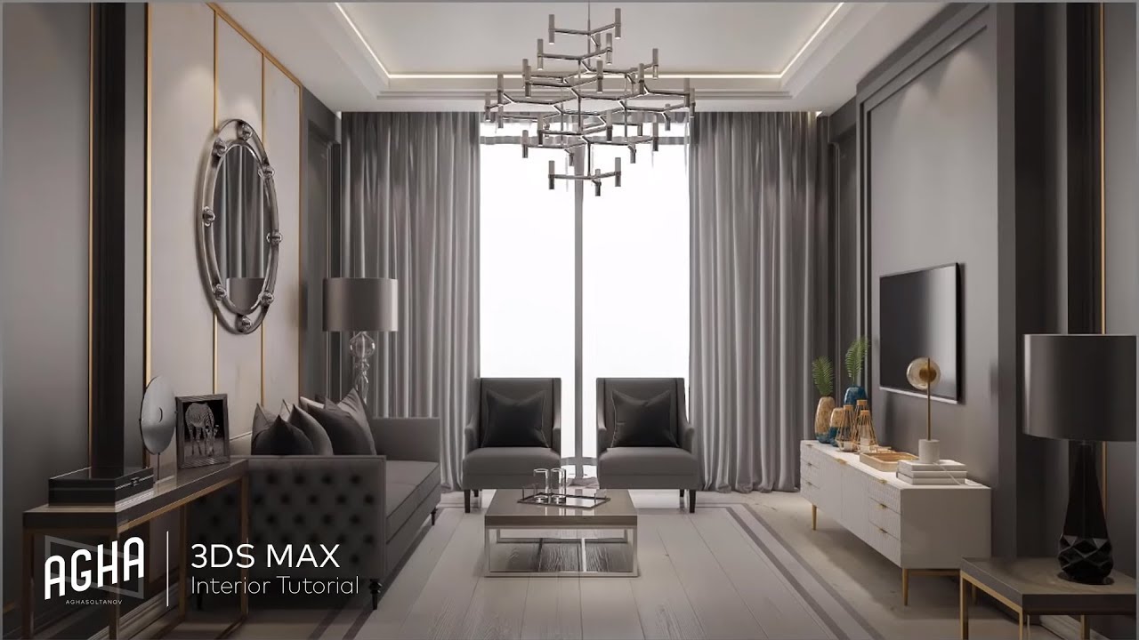 3Ds Max Living Room Interior Tutorial Vray Render