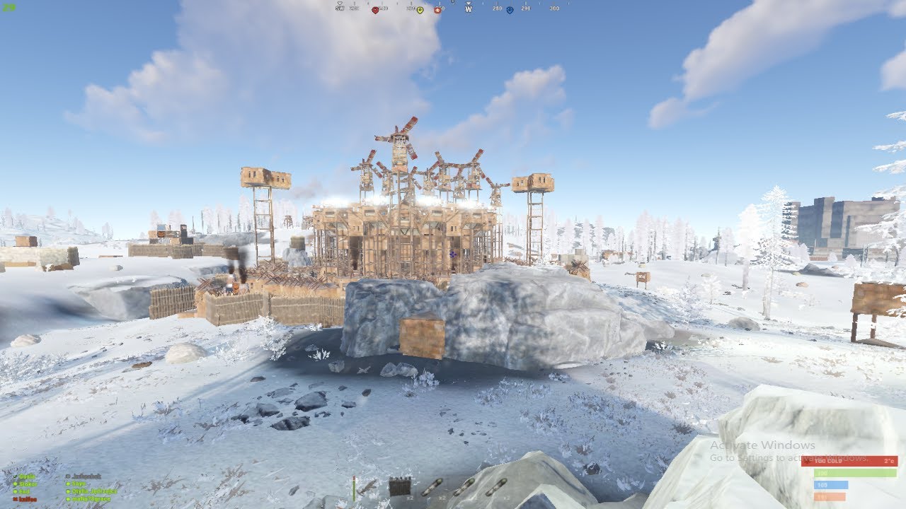 Rustoria EU Long 12 Man Base Design 500 Pop Post/Raid Base Showcase