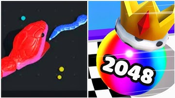 Snake Clash Ball Merge 2048 - Level Up Ball (NOOB vs PRO vs HACKER) ASMR Gameplay