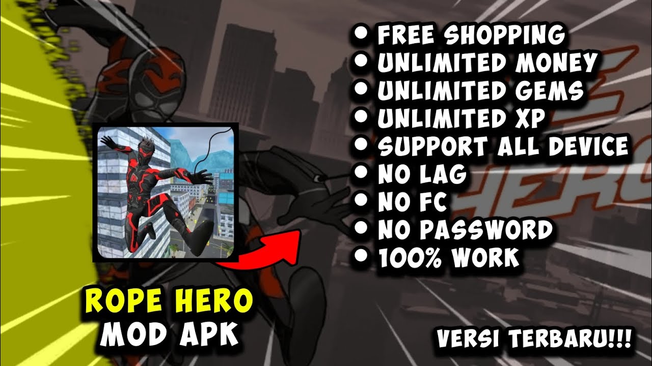 ROPE HERO MOD APK [ NO PW ] || VERSI TERBARU!!! - YouTube