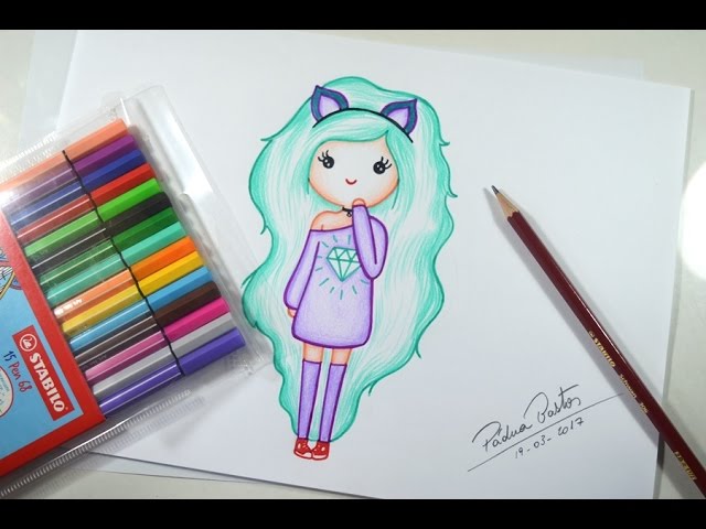 42 Desenhos de Bonecas fofas para Colorir tumblr e Kawaii