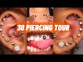 30 PIERCING TOUR (Dermal, Tongue, Conch, Tragus, Septum + More) | RaggedyRoyal