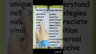 GRADE 5 SPELLING WORDS LESSON 1