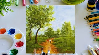 How to Paint Landscape For Beginners |Step by Step | How to Paint Beautiful Landscape #42