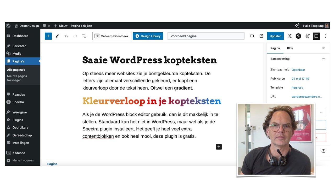WordPress typografie tip: letterkleur instellen (met kleurverloop / gradient)