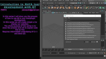 Part 05 Autodesk Maya Tool (Plugin) Development with Qt