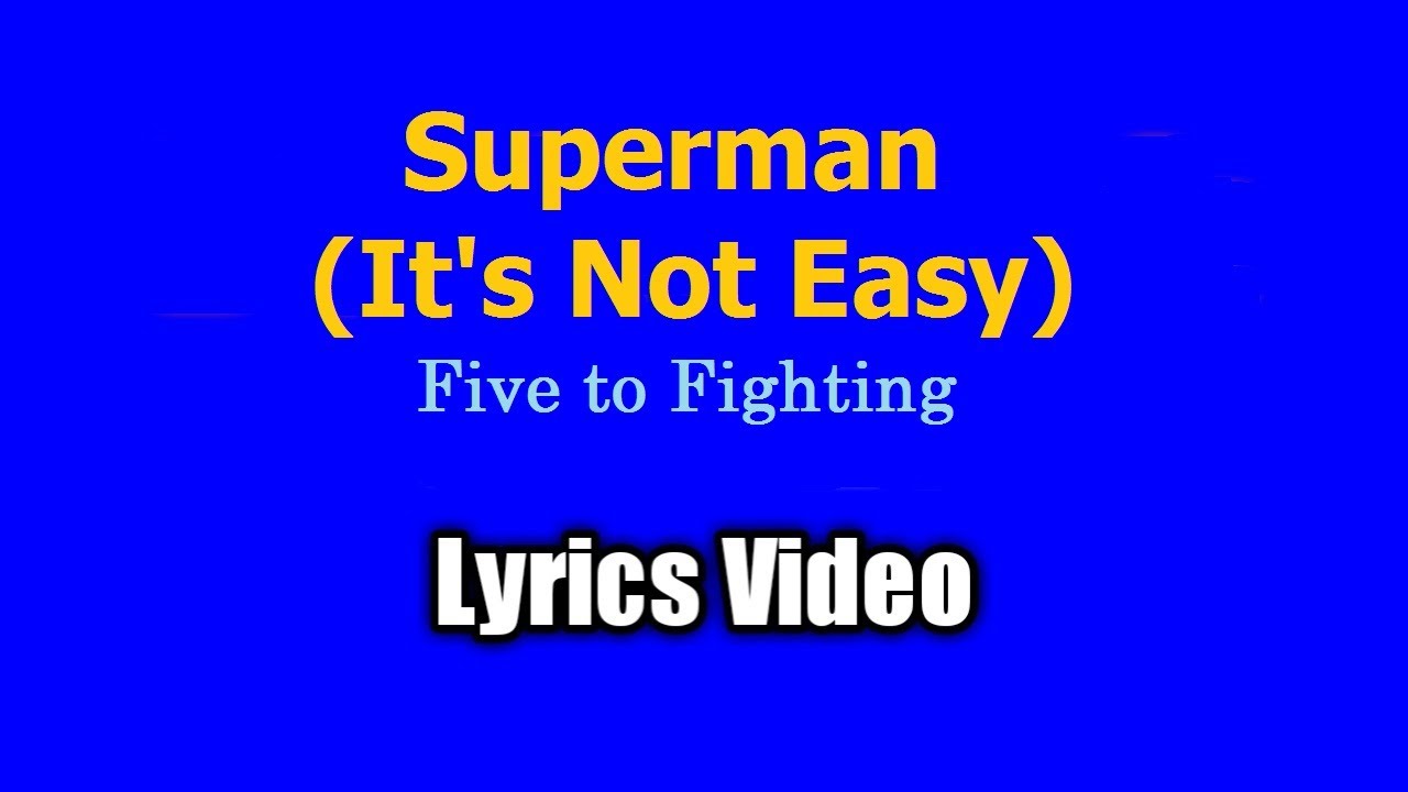 Superman (It's Not Easy) - Five for Fighting❤️‍🔥 #superman #fiveforfi