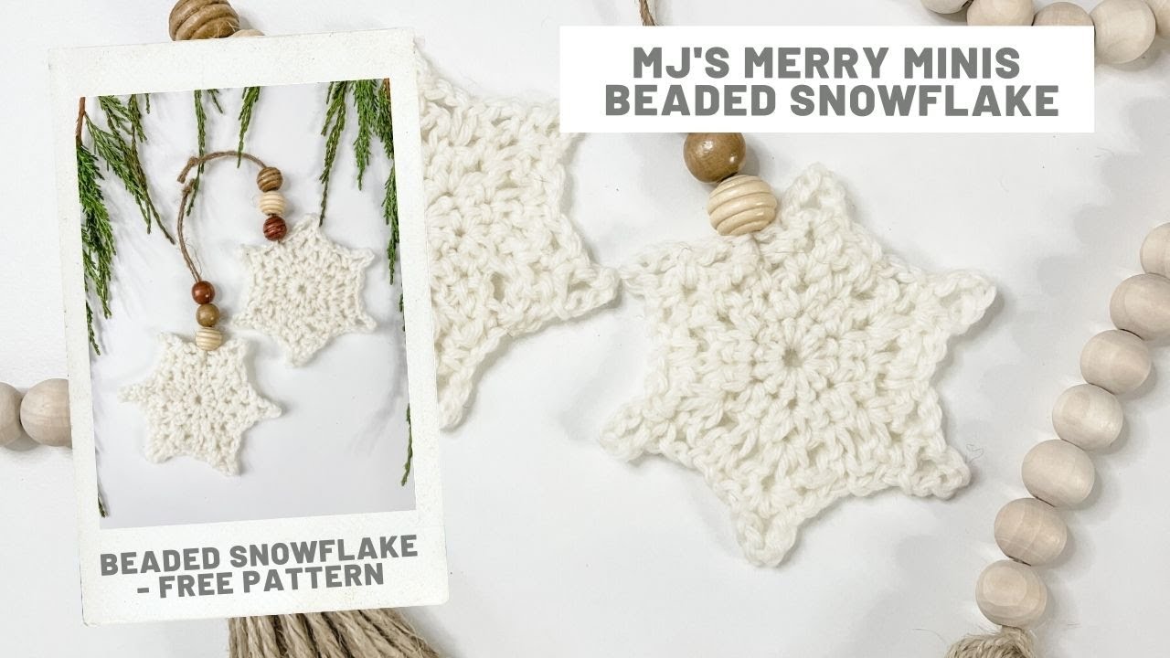 Boho Beaded Snowflake Ornament - Free Crochet Pattern