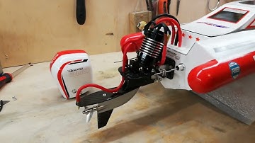 RC RIB-style boat with a Mercury-style outboard (homemade)