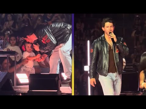 Nick jonas kisses daughter malti during front-row serenade at concert