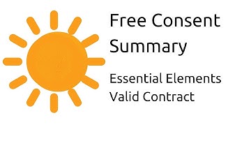 Summary on Free Consent | Other Essential Elements of a Valid Contract | CA CPT | CS & CMA