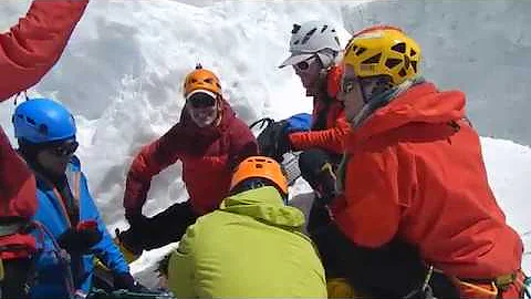 Falling off a ladder in Khumbu Icefall, Mount Ever...