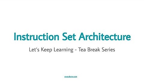 Instruction Set Architecture Basics - Let