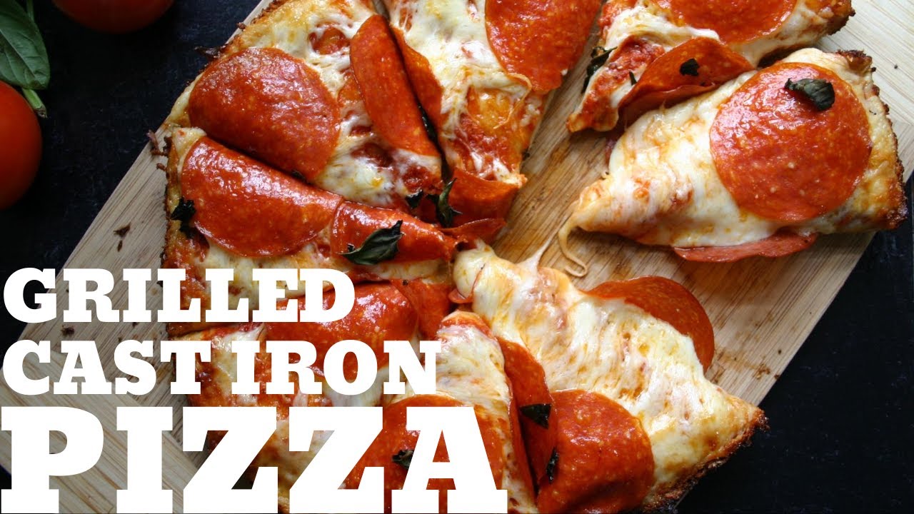 How to grill a pizza in a cast iron skillet. YouTube