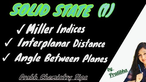 Miller Indices|| Interplanar Distance|| Angle Between Planes|SOLID STATE