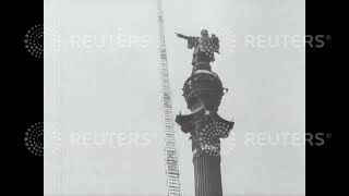 1955 SPAIN: Barcelona fire brigade showcase their new Fire Escape