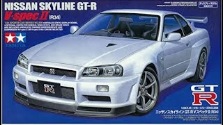 TAMIYA Nissan Skyline GT-R R34 V-Spec II 1/24 Scale Model Kit 24258(TimeLapse TAMIYA Nissan Skyline GT-R R34 V-Spec II 1/24 Scale Model Kit 24258(TimeLapse
