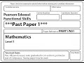 Functional Skills Maths L1 Past Paper 1 Pearson Edexcel