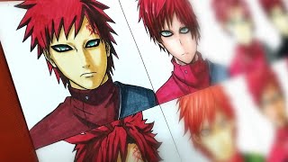Drawing Gaara in Different Anime Manga Styles | Naruto ナルト