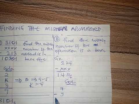 FINDING MISSING NUMBERS IN NUMBER BASES