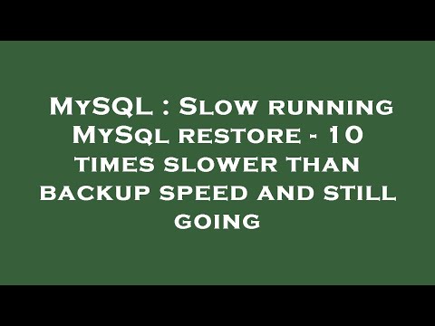 MySQL : Slow