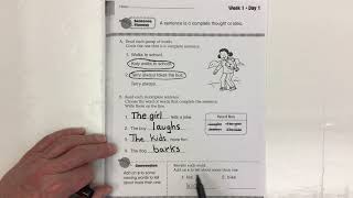 Sentence Fluency worksheet Lesson 1