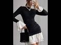 would you wear it?!ruffle-hem-long-sleeve-mini-dress#shop link in the description 🔽
