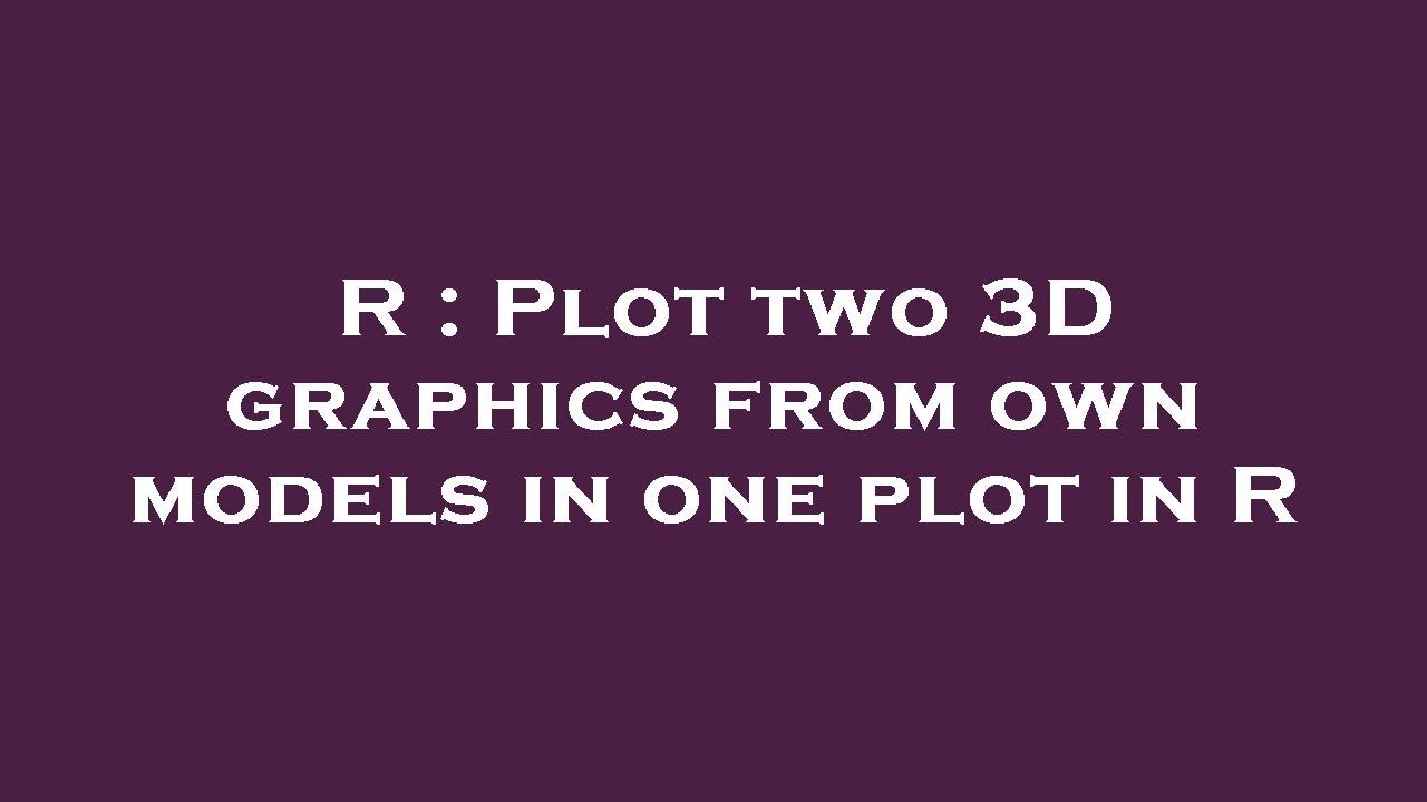 R : Plot two 3D graphics from own models in one plot in R - YouTube