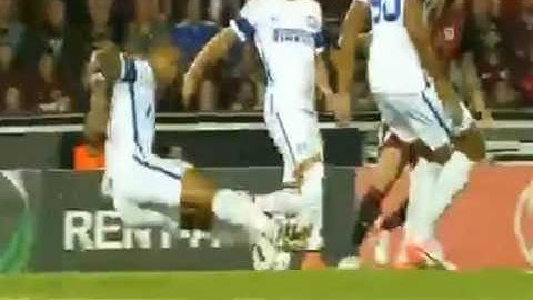 Goal Vaclav Kadlec. Sparta Prague 1-0 Inter
