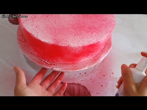 📢Kremə rəng qatmadan Tortu evdə necə rəngləyək. Püskürtmə üsulu Cake decoration