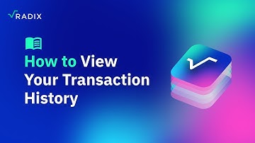 Radix Wallet User Guide: How to View Your Transaction History
