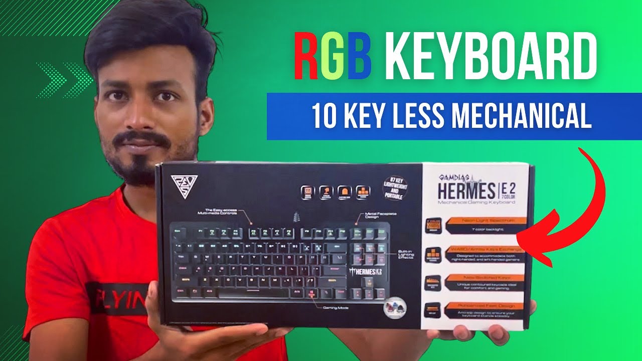 Best Mechanical RGB Keyboard 10 Key Less Gamdias Hermes E2 Review YouTube