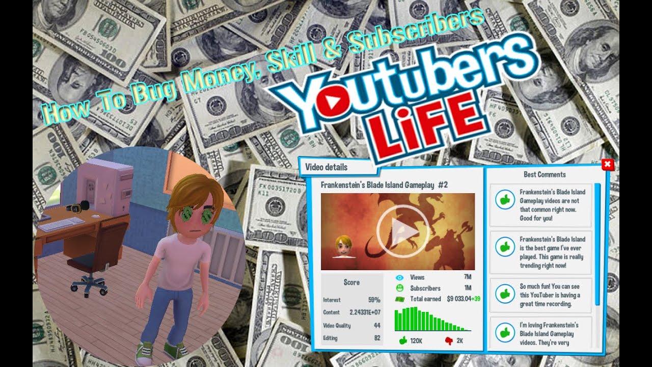How To Bug Money, Skill, & Subscriber || Youtubers Life