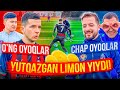 Ong oyoqlar va chap oyoqlar jangi yutqizgan bola limon yevoradi