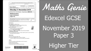 Edexcel GCSE Maths November 2019 3H Exam Paper Walkthrough