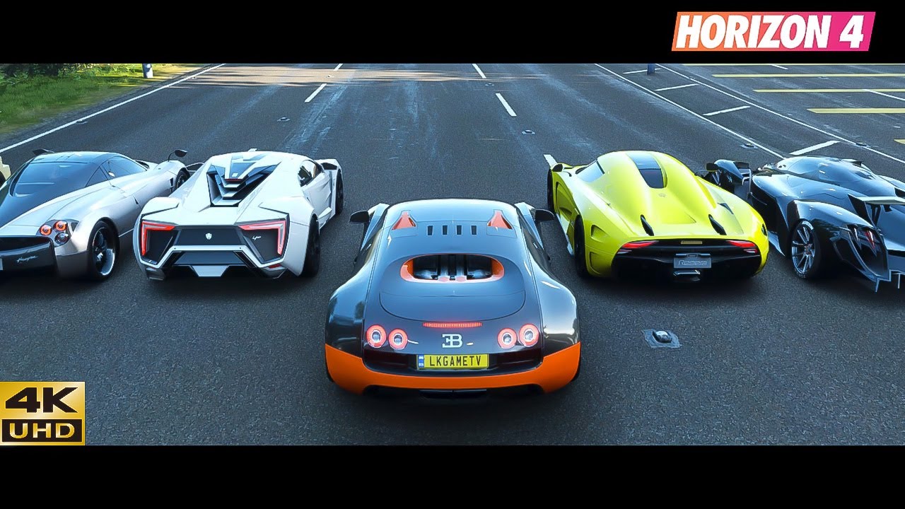 FH4 SUPERCARS DRAG RACE! Huracan, Ats GT, C8, Italia, Ford GT, C-X75 ...