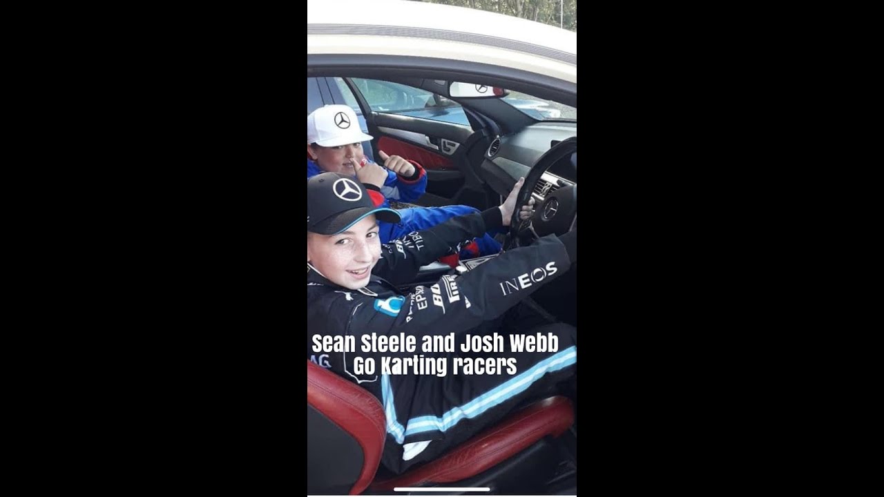 Sean Steele (kart 34) racing Josh Webb at Brentwood Karting