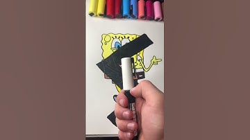 Drawing SpongeBob with the glow effect‼️💡🔥 #viral #shorts #foryou #viralvideo #art #fyp #fypシ