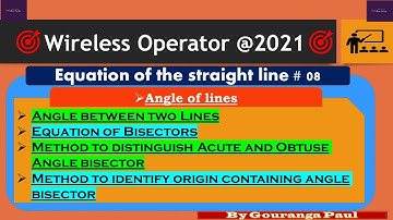 EQUATION OF STRAIGHT LINE #08 II WIRELESS OPERATOR (WBP) II MCQ QUESTION II SHORT TRICK II