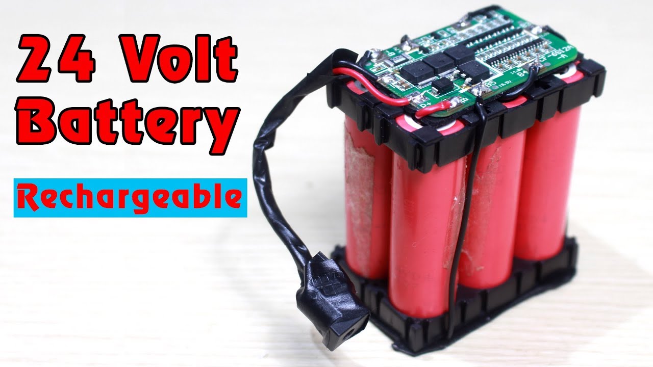 How to make 24V RECHARGEABLE BATTERY - 6s lithium ion battery pack - YouTube