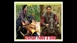 Kurulus Osman rides a bike,Actor Burak OzivitCollected by Tohura Akther???